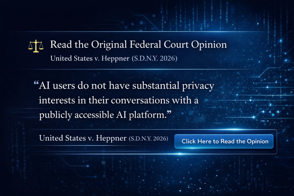 Click here to read the United States v. Heppner opinion